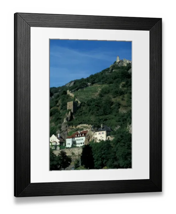 Framed Print : Europe, Austria, Danube River boat trip, Wachau District, Melk, riverside architecture