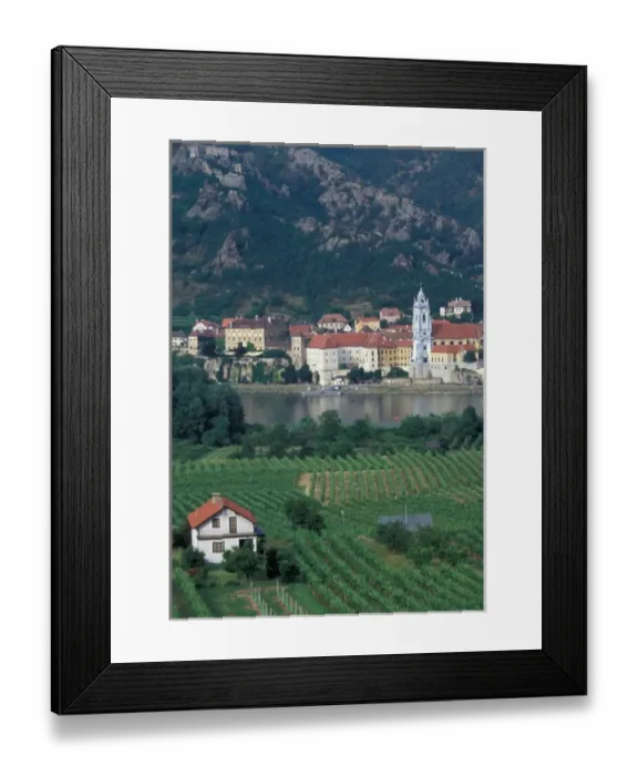 Framed Print : Europe, Austria, Wachau Region, Durnstein and Hotel Schloss Framed Print : Europe, Austria, Wachau Region, Durnstein and Hotel Schloss