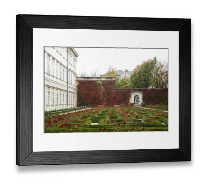 Framed Print : Salzburg, Salzburg, Austria - A peaceful, garden setting with walkways situated Framed Print : Salzburg, Salzburg, Austria - A peaceful, garden setting with walkways situated
