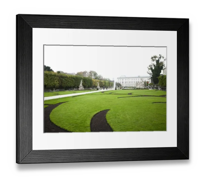 Framed Print : Salzburg, Salzburg, Austria - A peaceful, garden setting with walkways situated Framed Print : Salzburg, Salzburg, Austria - A peaceful, garden setting with walkways situated
