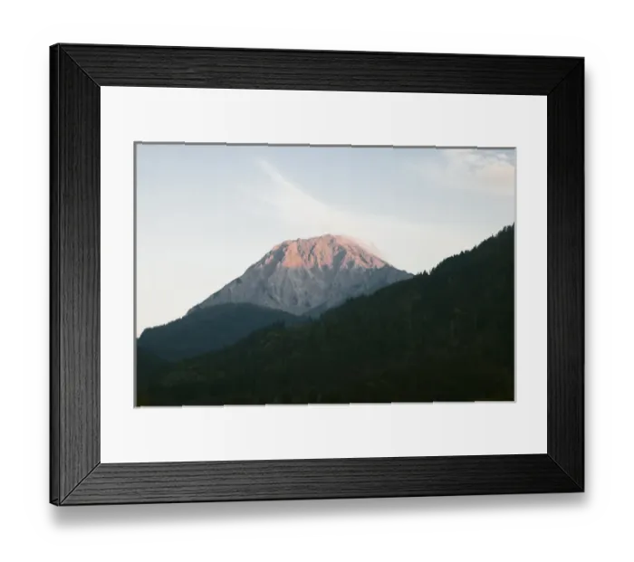 Framed Print : Villach, Carinthia, Austria - Mountainous landscape with a large, snow covered mountain Framed Print : Villach, Carinthia, Austria - Mountainous landscape with a large, snow covered mountain