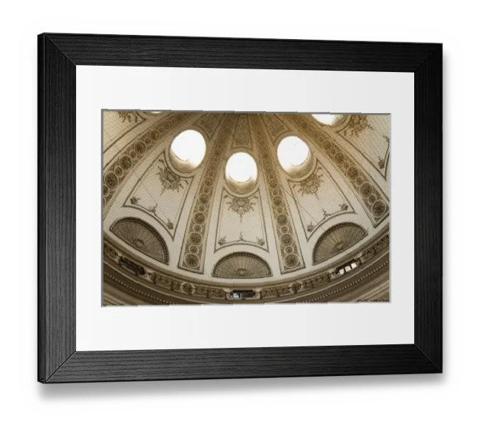 Framed Print : Vienna, Austria - Cropped and low angle view of an ornately designed, domed, ceiling Framed Print : Vienna, Austria - Cropped and low angle view of an ornately designed, domed, ceiling
