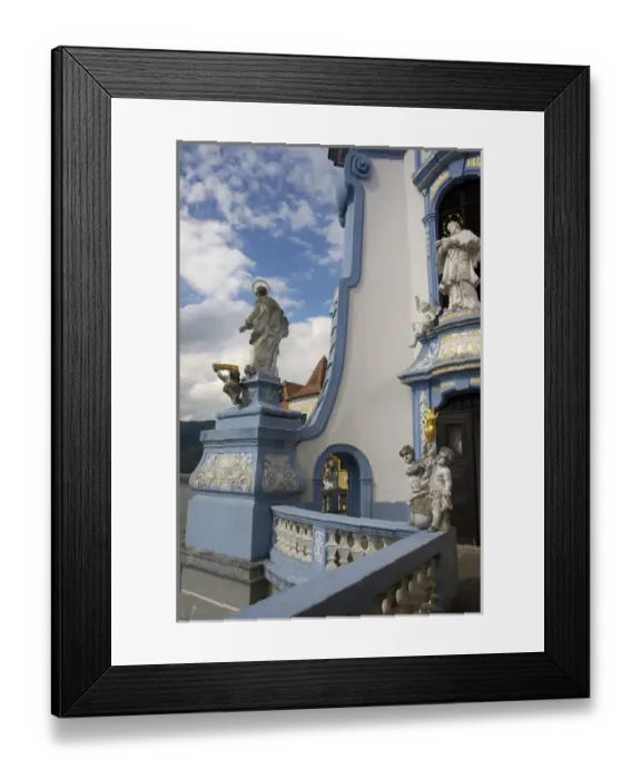 Framed Print : Europe, Austria, Wachau Valley, Lower Austria, Durnstein, abbey, statues