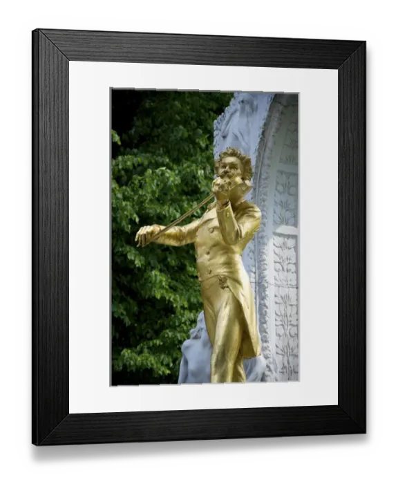 Framed Print : Europe, Austria, Vienna, Johann Strauss Monument in Viennese City Park, Stadtpark