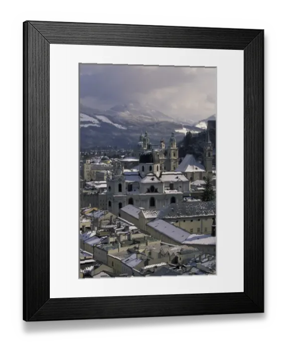 Framed Print : Europe, Austria, Salzburg. Afternoon winter city view from Cafe Winkler Framed Print : Europe, Austria, Salzburg. Afternoon winter city view from Cafe Winkler