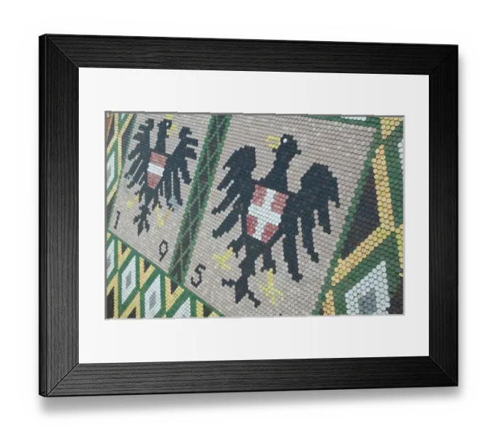 Framed Print : AUSTRIA-Vienna: The Stephansdom Cathedral Roof Detail of Austrian Eagles Framed Print : AUSTRIA-Vienna: The Stephansdom Cathedral Roof Detail of Austrian Eagles