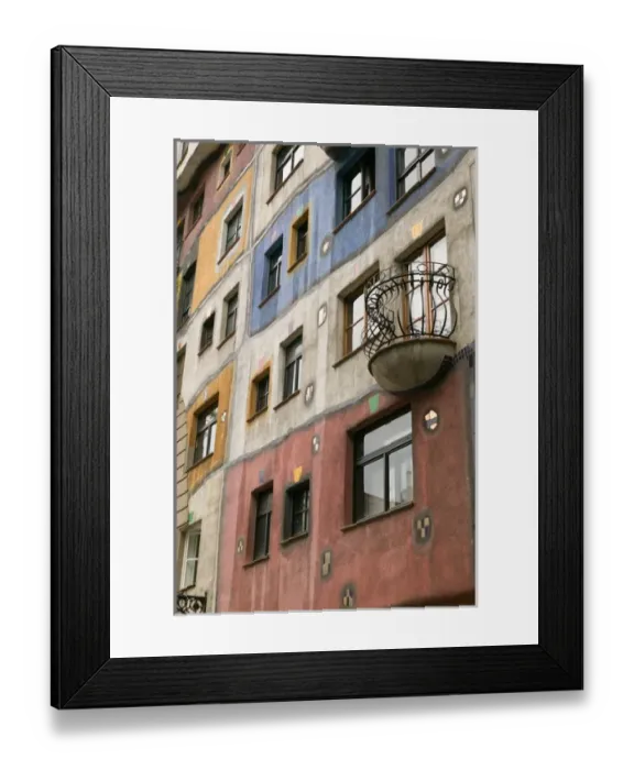 Framed Print : AUSTRIA-Vienna: Hundertwasserhaus Housing Estate designed by Friedensreich Framed Print : AUSTRIA-Vienna: Hundertwasserhaus Housing Estate designed by Friedensreich