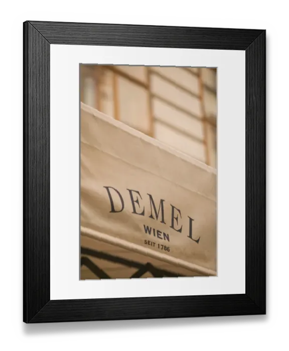 Framed Print : AUSTRIA-Vienna: Demel Cafe Sign / Famous Viennese Cafe Framed Print : AUSTRIA-Vienna: Demel Cafe Sign / Famous Viennese Cafe