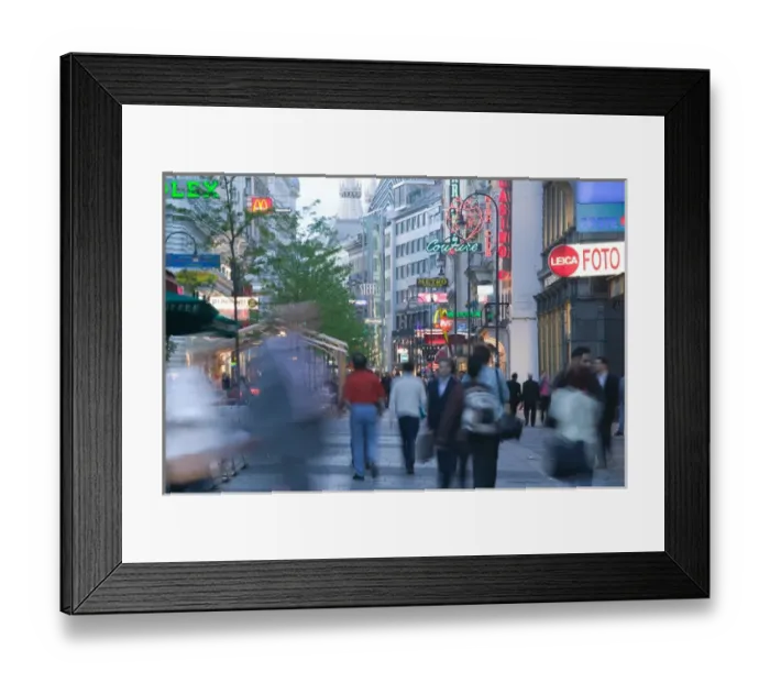 Framed Print : AUSTRIA-Vienna: Karntner Strasse Pedestrian Zone / Evening Framed Print : AUSTRIA-Vienna: Karntner Strasse Pedestrian Zone / Evening