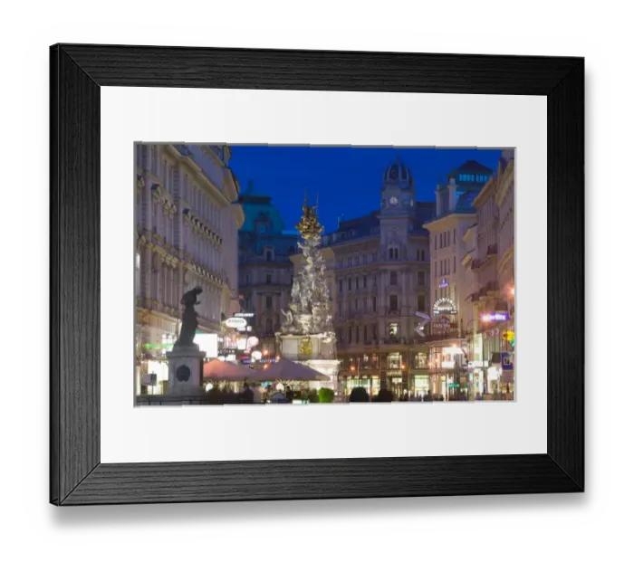 Framed Print : AUSTRIA-Vienna: Graben & Pest Column: Evening Crowds Framed Print : AUSTRIA-Vienna: Graben & Pest Column: Evening Crowds