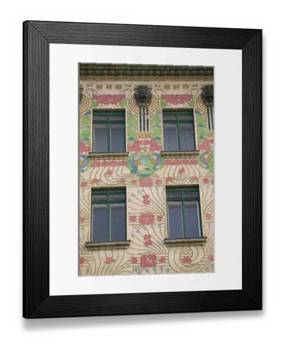 Framed Print : AUSTRIA-Vienna: Majolikahaus- Jugendstil Buildingb. 1899 by Otto Wagner Framed Print : AUSTRIA-Vienna: Majolikahaus- Jugendstil Buildingb. 1899 by Otto Wagner