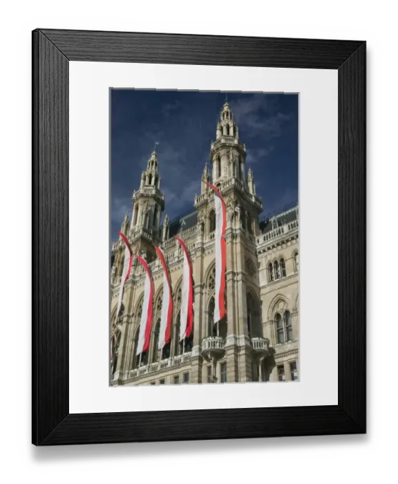 Framed Print : AUSTRIA-Vienna: Neues Rathaus  /  New Vienna Town Hall  /  Detail Rathausplatz