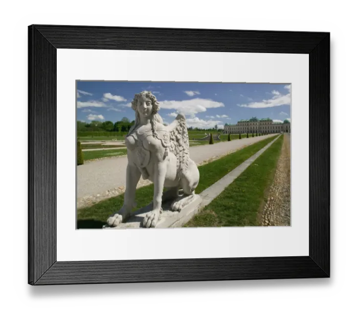 Framed Print : AUSTRIA-Vienna : Oberes Belvedere Palace & Statue Framed Print : AUSTRIA-Vienna : Oberes Belvedere Palace & Statue
