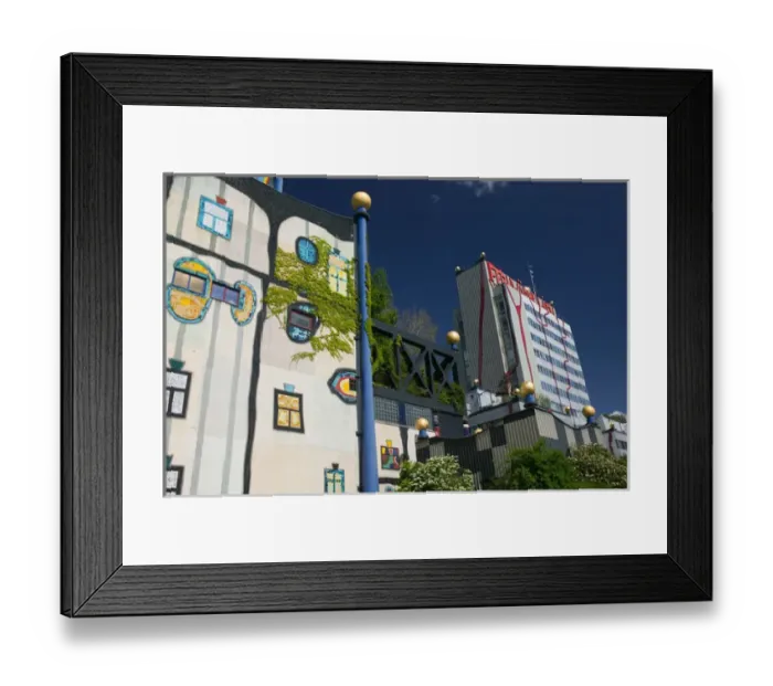 Framed Print : AUSTRIA-Vienna (Alsergrund): City Waste Incinerator  /  designed by F. Hundertwasser
