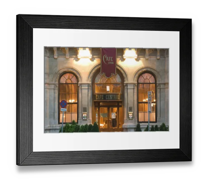 Framed Print : AUSTRIA-Vienna: Cafe Central / Ecterior / Evening Framed Print : AUSTRIA-Vienna: Cafe Central / Ecterior / Evening