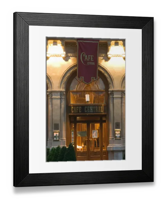 Framed Print : AUSTRIA-Vienna: Cafe Central / Ecterior / Evening Framed Print : AUSTRIA-Vienna: Cafe Central / Ecterior / Evening
