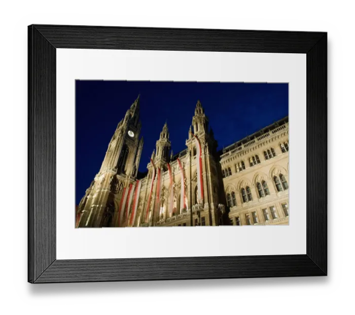 Framed Print : AUSTRIA-Vienna: Neues Rathaus / New Vienna Town Hall / Evening Rathausplatz Framed Print : AUSTRIA-Vienna: Neues Rathaus / New Vienna Town Hall / Evening Rathausplatz