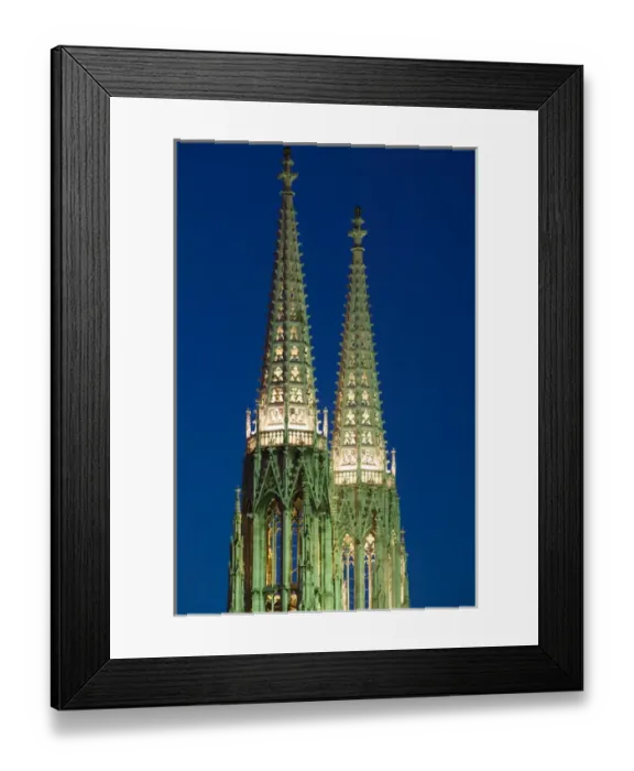 Framed Print : AUSTRIA-Vienna: The Spires of the Votive Church  /  Votivkirche  /  Evening