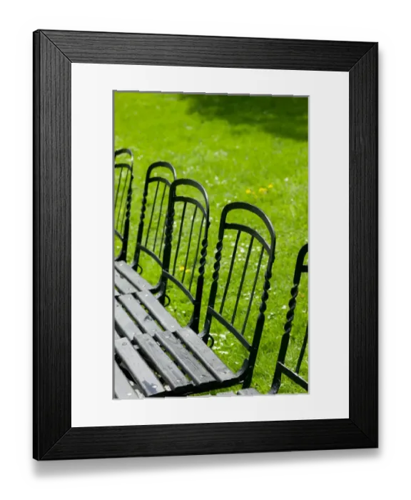Framed Print : AUSTRIA-Vienna : Park Benches / Defocussed Burggarten / Palace Gardens Framed Print : AUSTRIA-Vienna : Park Benches / Defocussed Burggarten / Palace Gardens