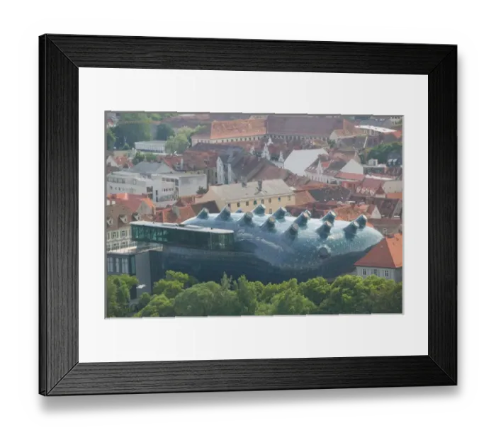 Framed Print : AUSTRIA-STYRIA (Stiermark)- GRAZ: Kunsthaus Graz - New Art Museum / View Framed Print : AUSTRIA-STYRIA (Stiermark)- GRAZ: Kunsthaus Graz - New Art Museum / View
