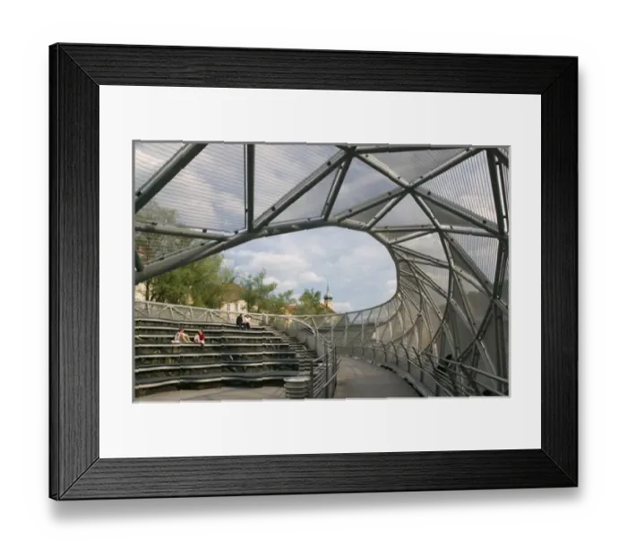 Framed Print : AUSTRIA-STYRIA (Stiermark)- GRAZ: Island in the Mur / Mur Insel / Bridge built 2003 Framed Print : AUSTRIA-STYRIA (Stiermark)- GRAZ: Island in the Mur / Mur Insel / Bridge built 2003