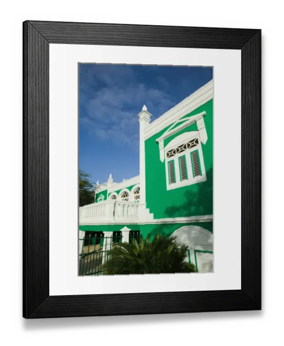 Framed Print : ABC Islands - ARUBA - Oranjestad: Colorful Aruban Government Building Framed Print : ABC Islands - ARUBA - Oranjestad: Colorful Aruban Government Building