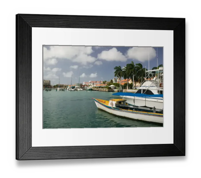 Framed Print : ABC Islands - ARUBA - Oranjestad: View of the Yacht Basin Framed Print : ABC Islands - ARUBA - Oranjestad: View of the Yacht Basin