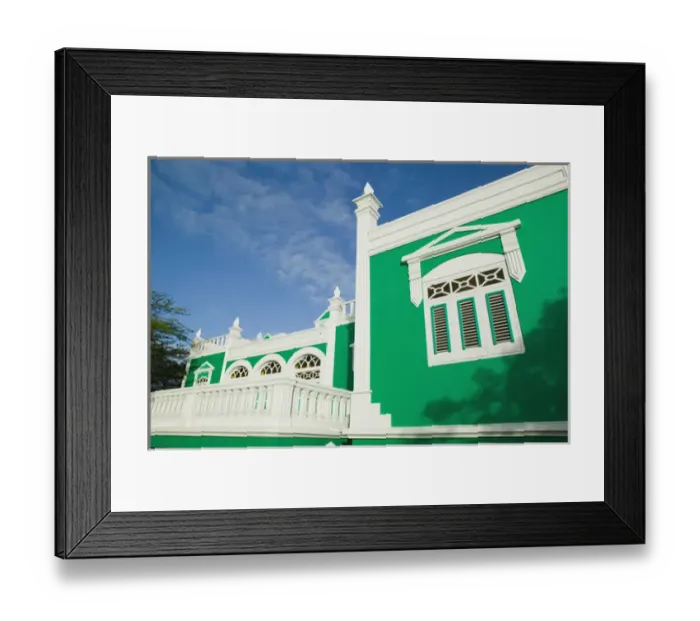 Framed Print : ABC Islands - ARUBA - Oranjestad: Colorful Aruban Government Building Framed Print : ABC Islands - ARUBA - Oranjestad: Colorful Aruban Government Building