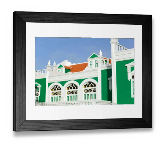 Framed Print : ABC Islands - ARUBA - Oranjestad: Colorful Aruban Government Building Framed Print : ABC Islands - ARUBA - Oranjestad: Colorful Aruban Government Building