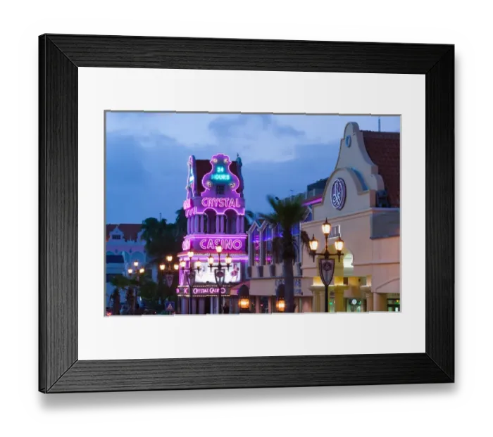 Framed Print : ABC Islands - ARUBA - Oranjestad: Sign for the Crystal Casino on LG Smith Boulevard