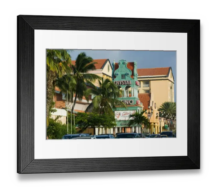 Framed Print : ABC Islands - ARUBA - Oranjestad: Sign for the Crystal Casino on LG Smith Boulevard