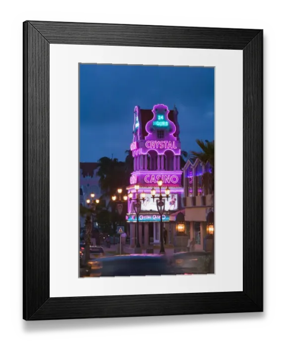 Framed Print : ABC Islands - ARUBA - Oranjestad: Sign for the Crystal Casino on LG Smith Boulevard Framed Print : ABC Islands - ARUBA - Oranjestad: Sign for the Crystal Casino on LG Smith Boulevard
