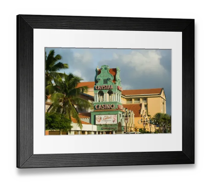Framed Print : ABC Islands - ARUBA - Oranjestad: Sign for the Crystal Casino on LG Smith Boulevard