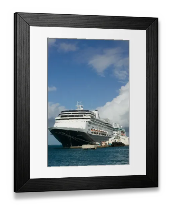 Framed Print : ABC Islands-ARUBA-Oranjestad: Morning View of the Cruise Ship Terminal