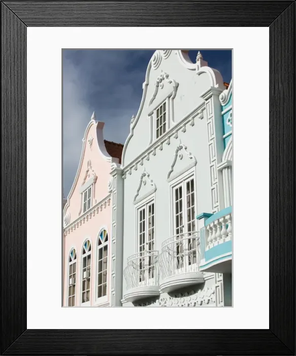 Framed Print : ABC Islands - ARUBA - Oranjestad: Downtown Dutch Architecture Detail
