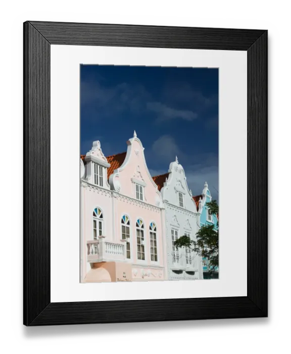 Framed Print : ABC Islands - ARUBA - Oranjestad: Downtown Dutch Architecture Detail Framed Print : ABC Islands - ARUBA - Oranjestad: Downtown Dutch Architecture Detail