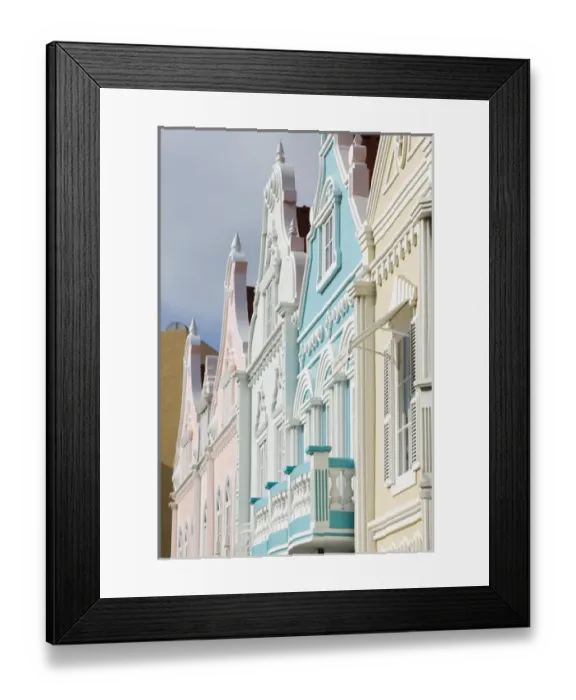 Framed Print : ABC Islands - ARUBA - Oranjestad: Downtown Dutch Architecture Detail Framed Print : ABC Islands - ARUBA - Oranjestad: Downtown Dutch Architecture Detail