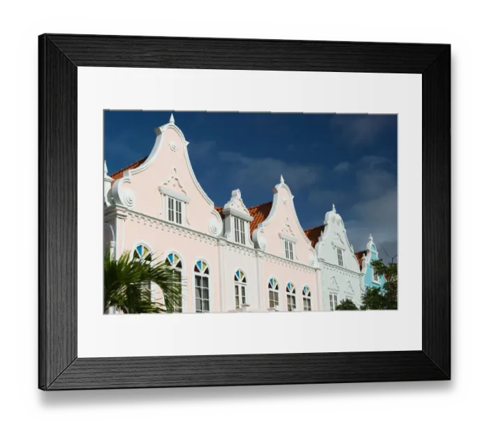 Framed Print : ABC Islands - ARUBA - Oranjestad: Downtown Dutch Architecture Detail