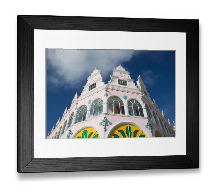 Framed Print : ABC Islands - ARUBA - Oranjestad: Downtown Dutch Architecture Detail Framed Print : ABC Islands - ARUBA - Oranjestad: Downtown Dutch Architecture Detail
