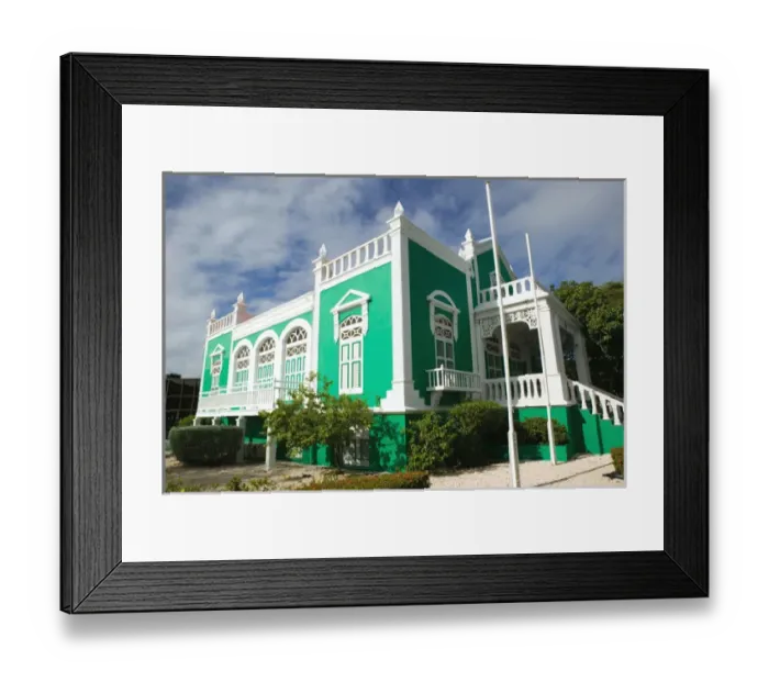 Framed Print : ABC Islands - ARUBA - Oranjestad: Former Home of Dr. Eloy Ahrends House (b. 1922)