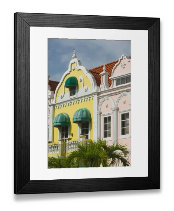 Framed Print : ABC Islands - ARUBA - Oranjestad: Downtown Dutch Architecture