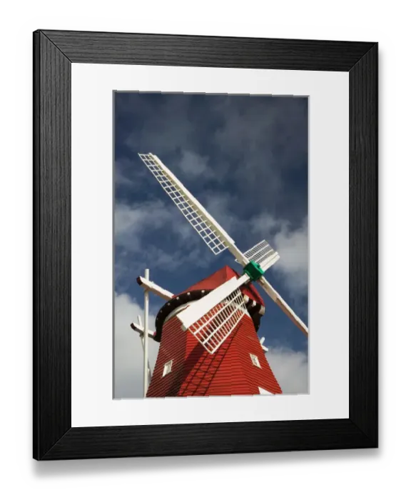 Framed Print : ABC Islands - ARUBA - Palm Beach: Red Dutch Windmill