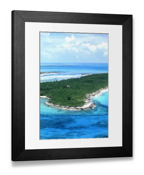 Framed Print : Aerial of Berry Islands Whale Cay Bahamas