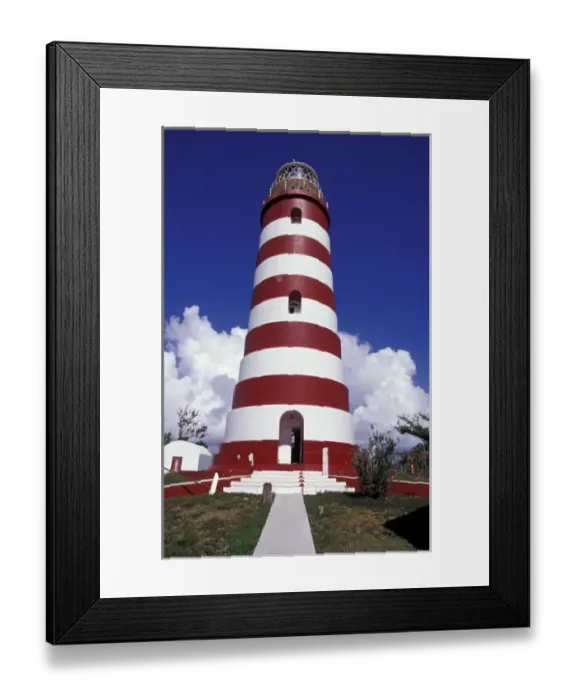 Framed Print : Caribbean, Bahamas, Elbow Cay Candystripe lighthouse Framed Print : Caribbean, Bahamas, Elbow Cay Candystripe lighthouse