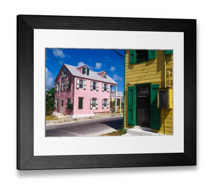 Framed Print : Colorful loyalist home from the 1900s, Governors Harbour, Eleuthera Island Framed Print : Colorful loyalist home from the 1900s, Governors Harbour, Eleuthera Island