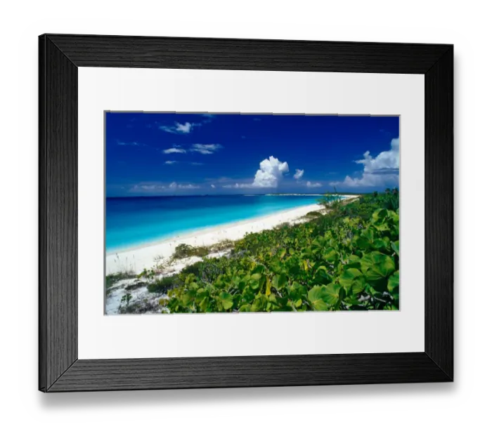 Framed Print : Pristine beach on Conception Island, Long Island, Bahamas