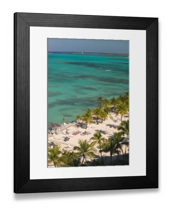 Framed Print : BAHAMAS-New Providence Island-Cable Beach: Beach View from Wyndham Nassau Resort Framed Print : BAHAMAS-New Providence Island-Cable Beach: Beach View from Wyndham Nassau Resort