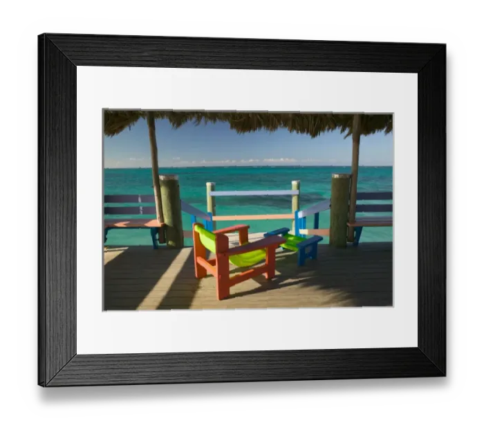 Framed Print : BAHAMAS-New Providence Island-Gambier: Compass Point Resort- Colorful Beach