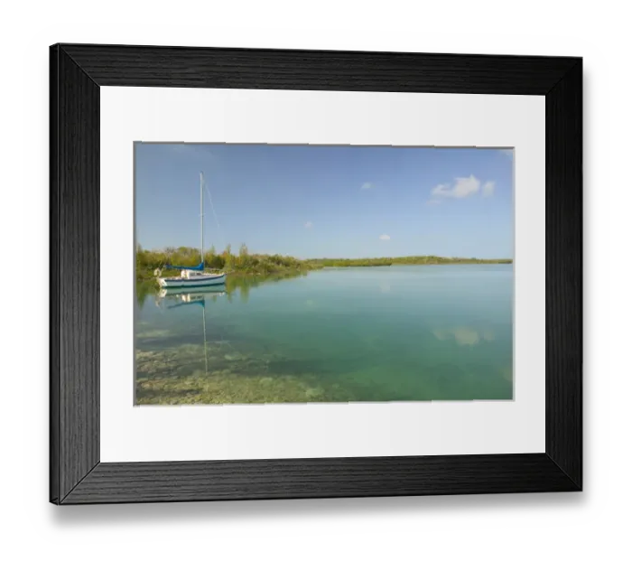 Framed Print : BAHAMAS- Abacos-Little Abaco Island-Coopers Town: Solitary Boat