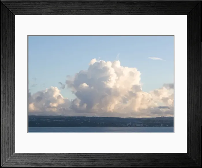 Framed Print : Cumulus clouds form over the Caribbean Island of Barbados